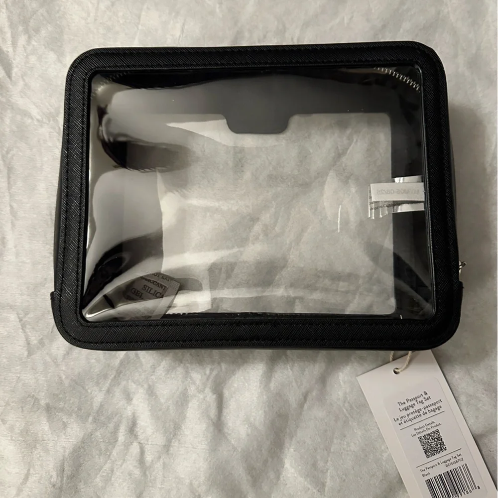 NWT BÉIS Clear Case from The Passport & Luggage Tag Set in Black (2025 Version) - Picture 2 of 2